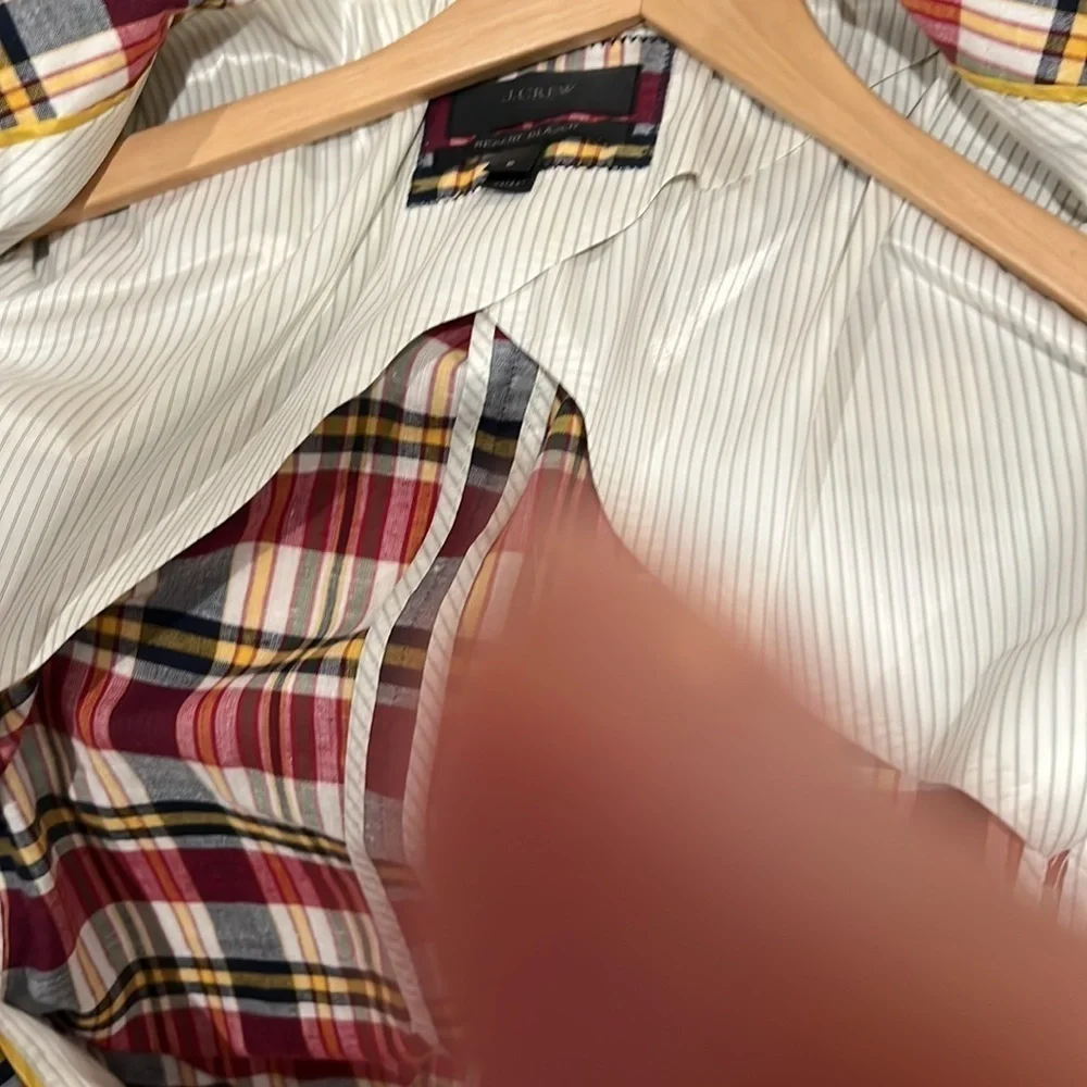 J. Crew Madras Plaid summer blazer